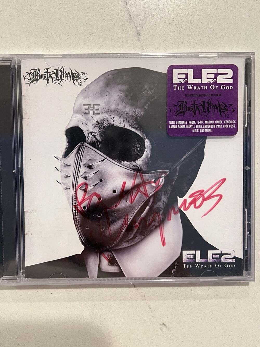 BUSTA RHYMES SIGNED EXTINCTION LEVEL EVENT 2 WRATH OF GOD NEW CD AUTOGRAPH
